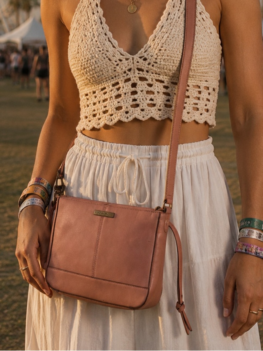 FRYE AND CO. Blush Vegan Leather Crossbody Bag